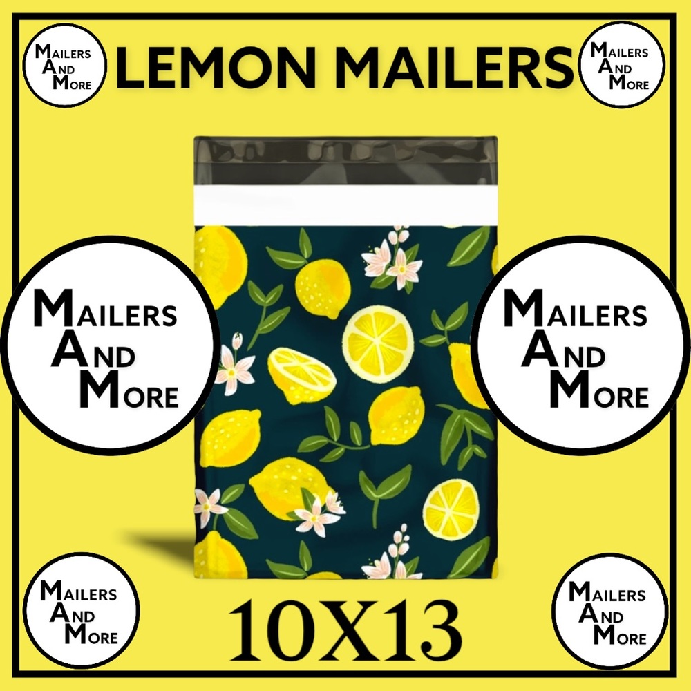 25 10X13 Poly Mailers Lemon and Blossoms Shipping Envelopes Bags PRICE IS FIRM - Picture 11 of 15